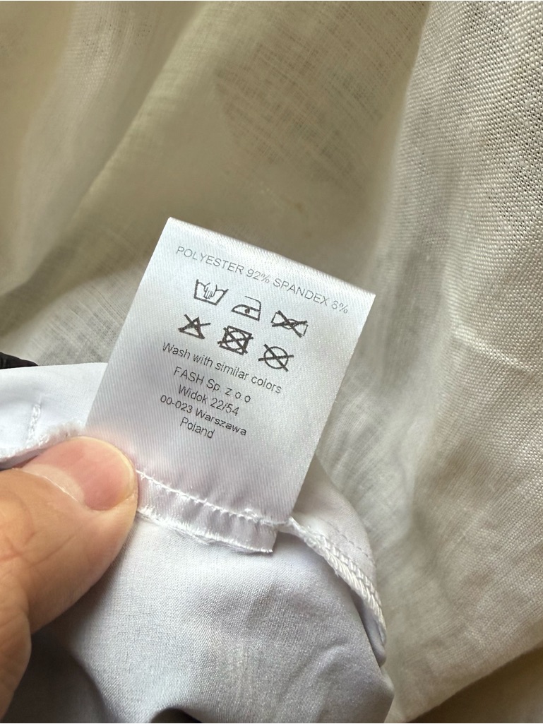 Fal-Ash Black White Straight Leg Pull On Elastic Drawstring Waist Pants — image 7 of 7